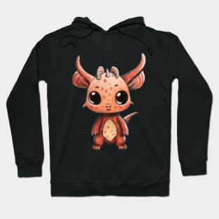 Cute Pink Pig Dragon Child Illustration Hoodie